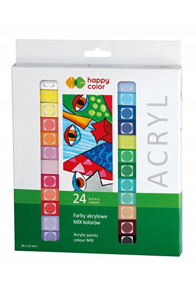 HAPPY COLOR Vopsea Acrilică 24 Culori x 12 ml