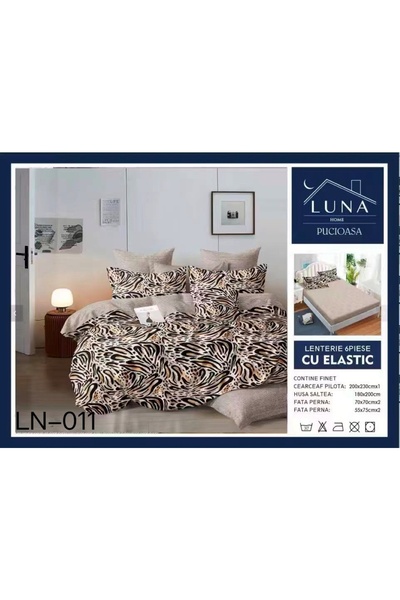 Pucioasa Lenjerie de Pat Finet Gros 6 Piese Cearceaf cu Elastic 180x200 cm