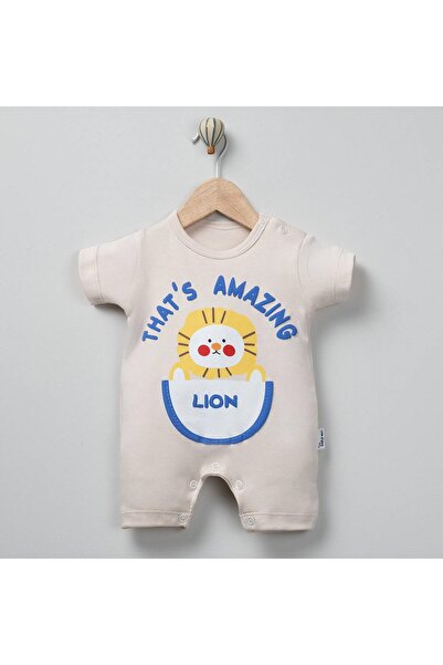 mandalinsbaby Lion Printed Premium Baby Boy Jumpsuit