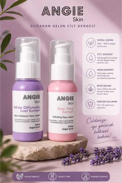 Angie Skin Aloe Vera Nemlendirici & Officinalis Sebum Dengeleyici Yüz Kremi S...