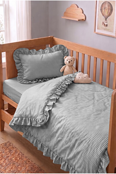 Miruza Ev Tekstili طقم غطاء لحاف أطفال بتصميم كشكش عتيق الطراز |   100% قطن ب...