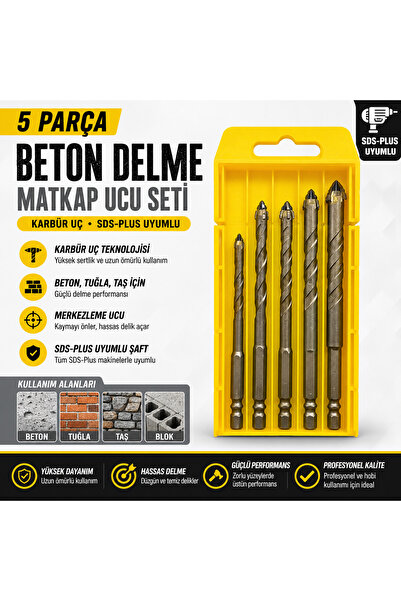 SENBANG 5 Parça Cam Seramik Fayans Beton Mermer Delme Matkap Ucu Seti Altıgen...