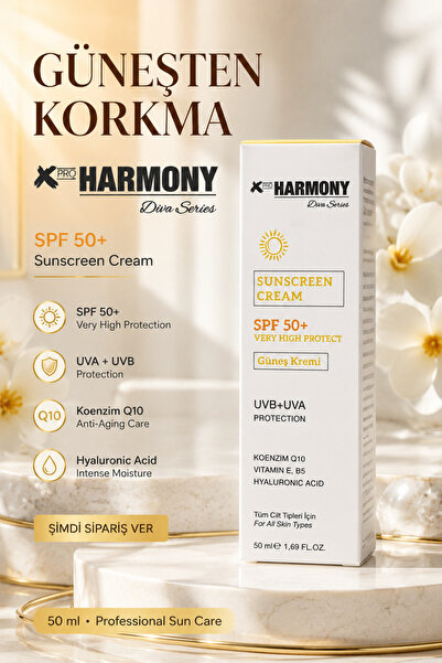 PROHARMONY Spf 50+ Sunscreen Very High Protection Uva+Uvb Q10 Vitamin E Hyalu...