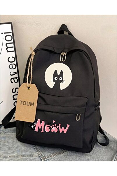 Toum Cute Cat's Themed Printed School, Classroom, Course Backpack