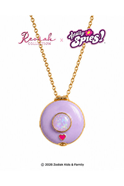 Reorah Collection Totally Spies! Compowder Opal Stone Mirrored Cover Necklace