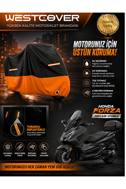 WestCover غطاء علوي متوافق مع هوندا فورزا 250، غطاء دراجة نارية عاكس باللون ا...