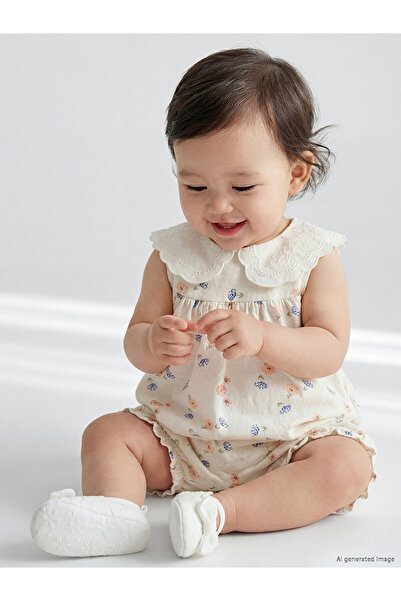 LC Waikiki Two Mt Shop Quality Baby Girl Romper with Floral Collar
