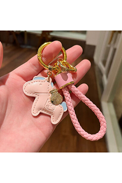 Choice3 Pink 1 Piece Pu Leather Horse-Shaped Keychain - Vibrant Orange and Bl...