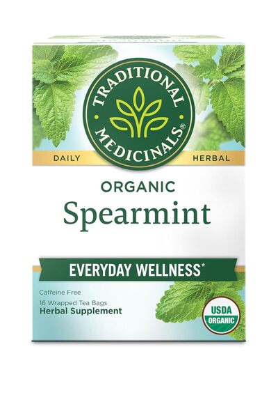 TRADITIONAL MEDICINALS Organic Spearmint, 16 Tea Bags | Supports Everyday Wel...