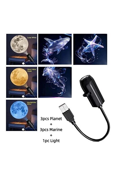 Choice1 A2 6/9Mode USB Ceiling Projector Light LED Night Light Whale Ocean Bu...