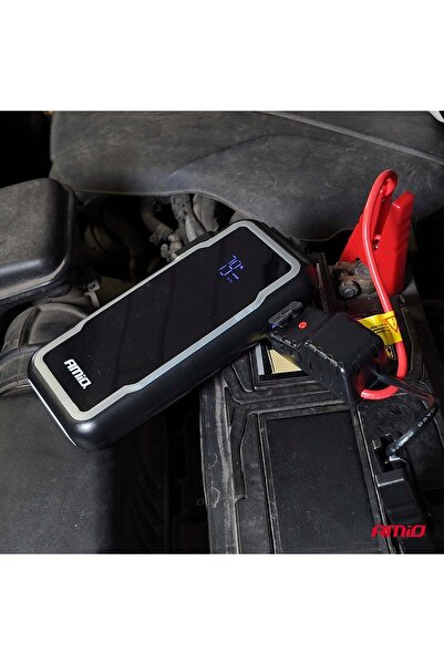 AMIO Power bank 3 în 1: lanternă LED, robot de pornire 12V 12Ah 1600A amio-04678