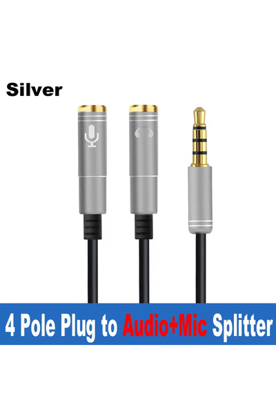 Choice1 كابل محول Y Splitter-sliver NNBILI Mini Jack 3.5 للميكروفون وسماعات ا...