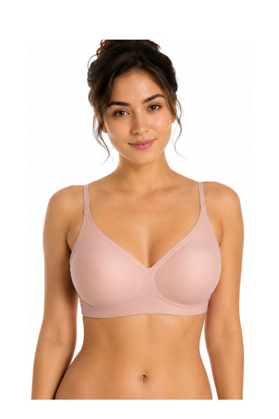 UN REAL Women's Laser Cut Soft Textured Breathable Fabric Adjustable Strap Bra
