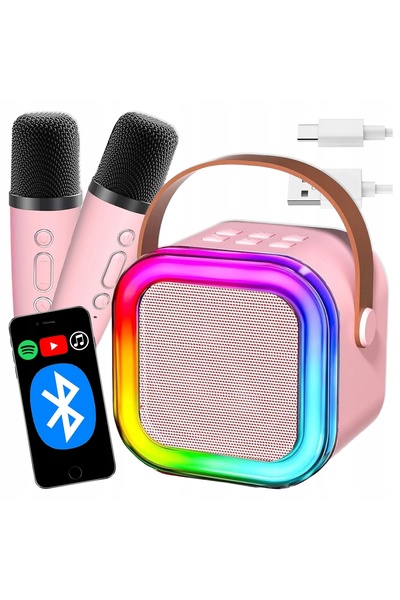 NO BRAND 2x MICROFONE PENTRU COPII SPOZĂRĂ FĂRĂ FIR DIFUZOR BLUETOOTH SET KAR...