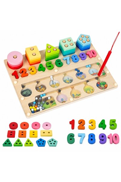 KRUZZEL Jucărie educativă Montessori 3 în 1 KRUZZEL, labirint magnetic cu bil...