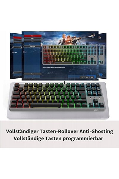 NO BRAND Ciy X77 Tastatură de gaming RGB cu fir USB-C