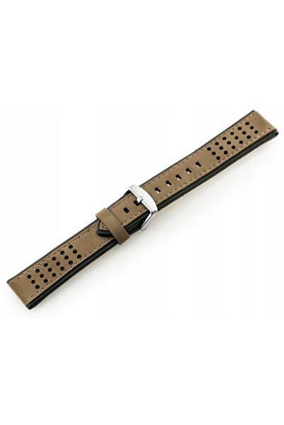 NO BRAND Curea din piele pentru w80 bej/negru - 20mm