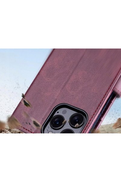 NO BRAND Husă tip carte din piele Ocase pentru iPhone 16 Pro, portofel, violet