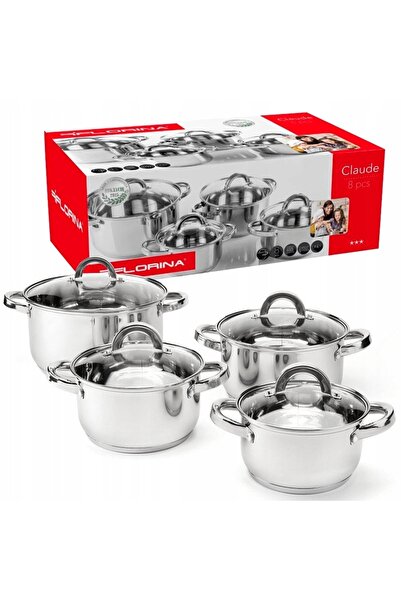FLORINA Set de oale din oțel, compatibil cu plita cu inducție, 1.9L 2.6L 3.6L...