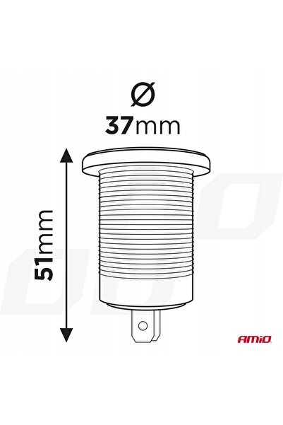 AMIO Încărcător auto voltmetru USB QC USB-C