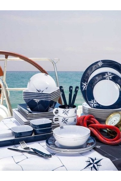NO BRAND Farfurii 20cm 6 bucăți din melamină Marine Business 15003 Northwind ...
