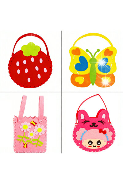 NO BRAND Set de cusut pentru copii, genți din pâslă DIY, 4 piese, creativ, 5+