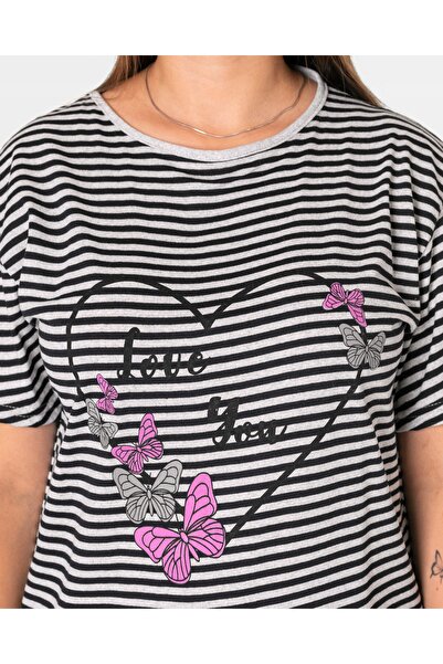 NO BRAND Pijamale de damă, bluză din bumbac tip tricou și pantaloni scurți 14...