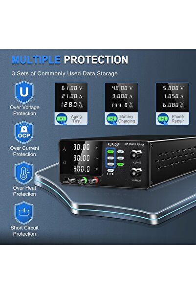 NO BRAND 30V 30A 900W Sursă de alimentare de laborator reglabilă cu protecție...