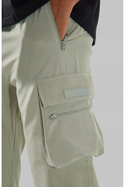 NO BRAND Pantaloni verzi sport jogger stil cargo cu buzunare Boohooman m