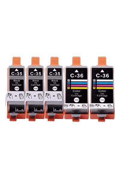 NO BRAND 5X Cerneală pentru Canon Pgi35Bk Cli36C Pixma Ip100 Ip110 Tr150 Mini...