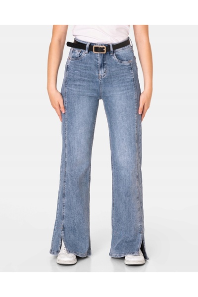 NO BRAND Pantaloni evazați de damă, blugi stil suedez cu picior larg Bq070 S