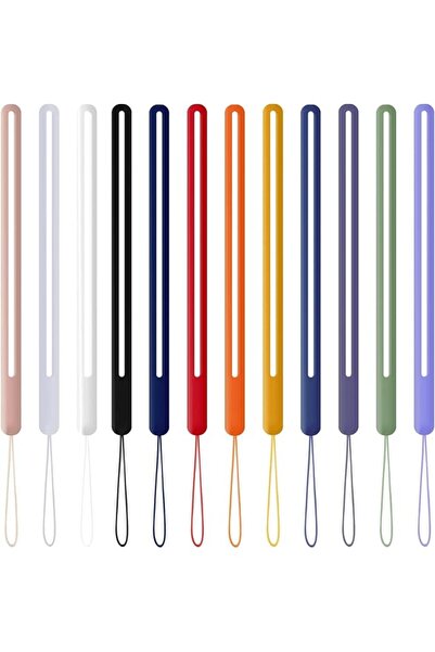 Generic 12-Piece Colorful Silicone Phone Lanyard Straps - Universal Wrist Lan...