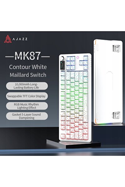 NO BRAND Tastatură mecanică wireless Ajazz Mk87 cu switch-uri Maillard și dis...