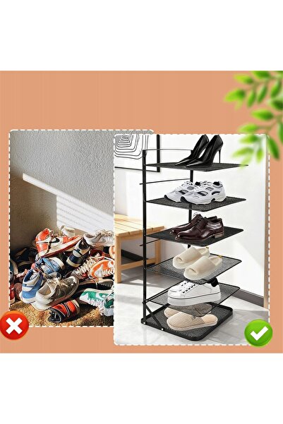 NO BRAND Suport vertical metalic pentru pantofi cu 6 niveluri, pentru tocuri ...
