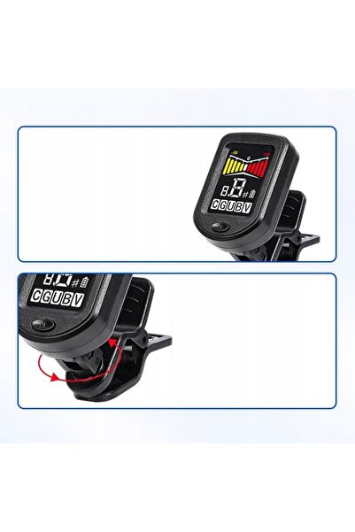 NO BRAND Acordor LCD profesional pentru chitară, ukulele, bas, vioară, negru