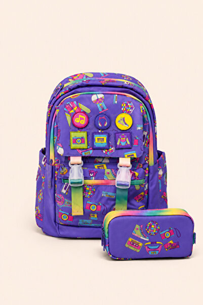 ELATAE Girl's 2-Piece School Bag Set Orthopedic Multi-Compartment Primary Sch...