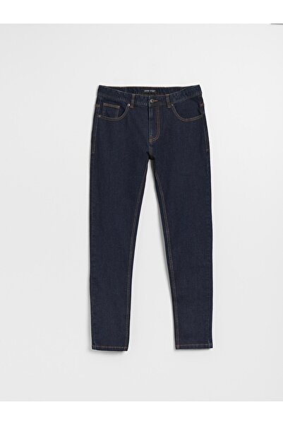 NO BRAND Pantaloni lungi clasici din denim, bleumarin, conici, 28/30