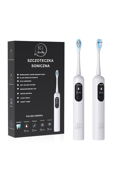 NO BRAND Periuță de dinți electrică sonică HEELLY, Meniu PL, 6 capete, Carcasă