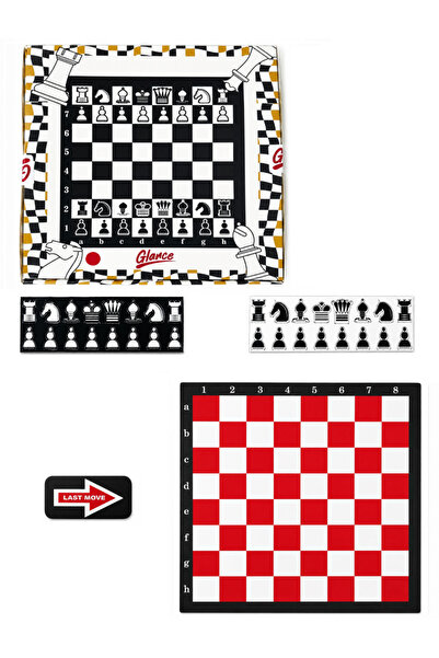 GLANCE Chess Set Red, Foldable Magnetic Chess, Game for Kids, Adults & Beginn...