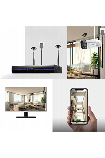 NO BRAND Sistem de monitorizare Reigy 210N 4X Cameră de exterior Wifi NVR Aud...