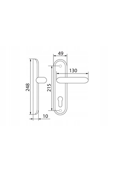 NO BRAND Mâner ușă exterior patină specială 90 mm stânga Schaffner