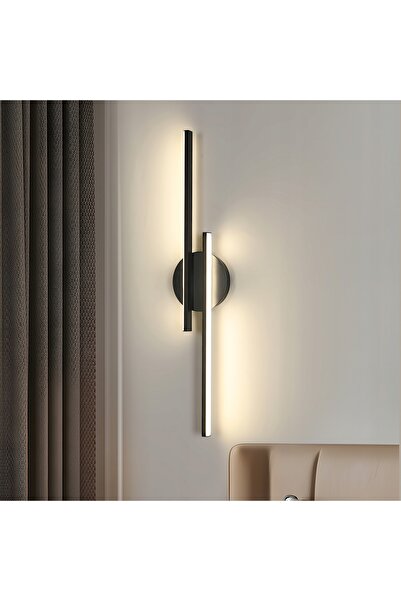 NO BRAND Aplică de perete LED neagră modernă pentru living și hol, 4500K, 24W...