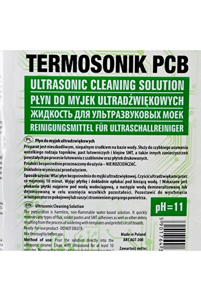 NO BRAND Lichid de curățare cu ultrasunete Termosonik-Pcb/1000 Recipient meta...
