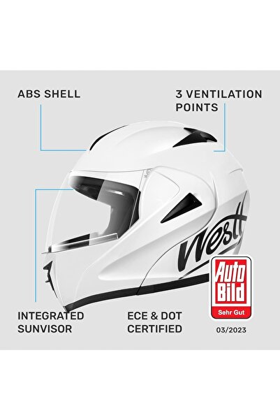 NO BRAND CASCA DE MOTO WESTT CU VIZIERĂ DUBLĂ MĂRIME XL (60-61 CM) BI