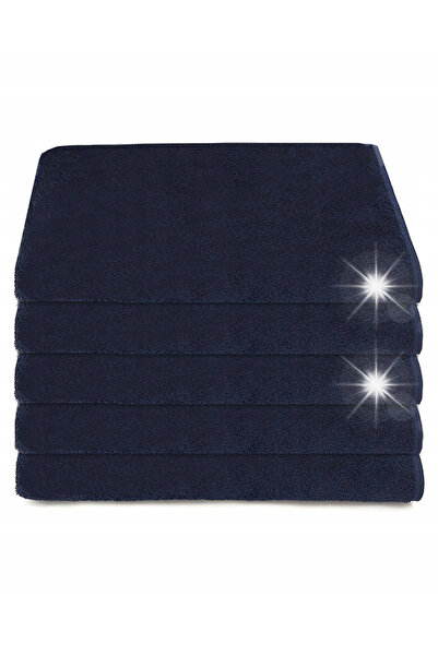 NO BRAND Set de prosoape Tuva, 5 piese, albastru marin, din bumbac, grosime 5...