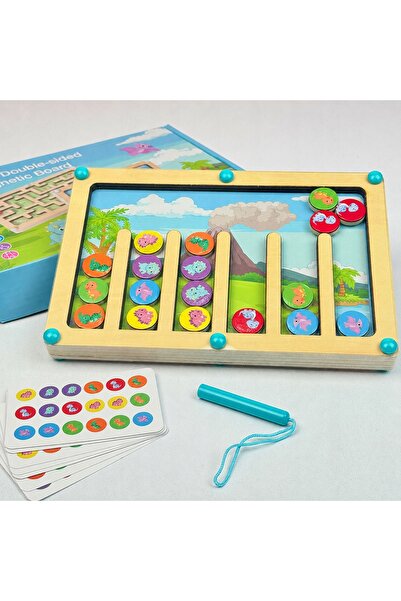 NO BRAND Labirint magnetic cu dinozauri, joc educativ de abilități, de la 3 ani