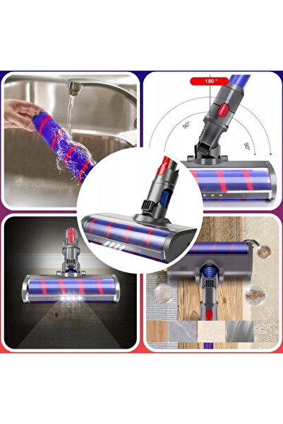 NO BRAND Perie electrică turbo cu LED pentru Dyson V7 V8 V10 V11 V15, moale