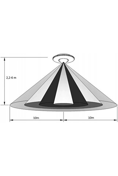 Orno Senzor de mișcare PIR de tavan 360 °   IP44 LED NEGRU RAZĂ LUNGĂ 20m