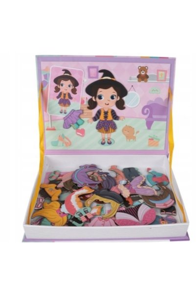 NO BRAND Carte puzzle magnetică de îmbrăcat păpuși pentru fete, pentru copii