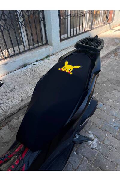 Utku Giyim SEVİMLİ KARAKTER SARI POKİ BASKILI TÜM SCOOTERLARA UYUMLU MOTOSİKL...